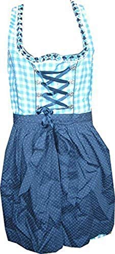 Lekra Country Life Dirndl Irmi 55cm in Blau kariert Gr. 44 von Lekra