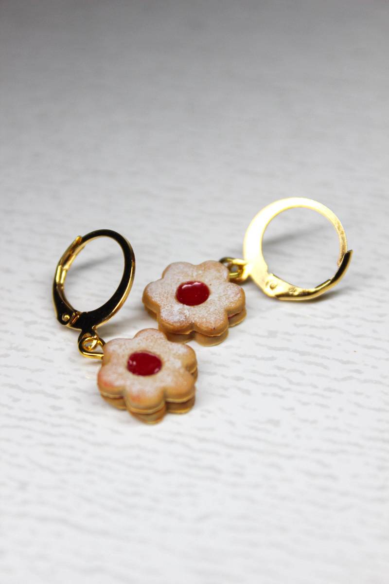 Ohrringe „Spitzbuben" Aus Modelliermasse/Miniatur Food Weihnachten Plätzchen Ohrringe „Spitzbuben" Aus Modelliermasse/Miniatur Food Weihnachten Plätzchen von LelesClay