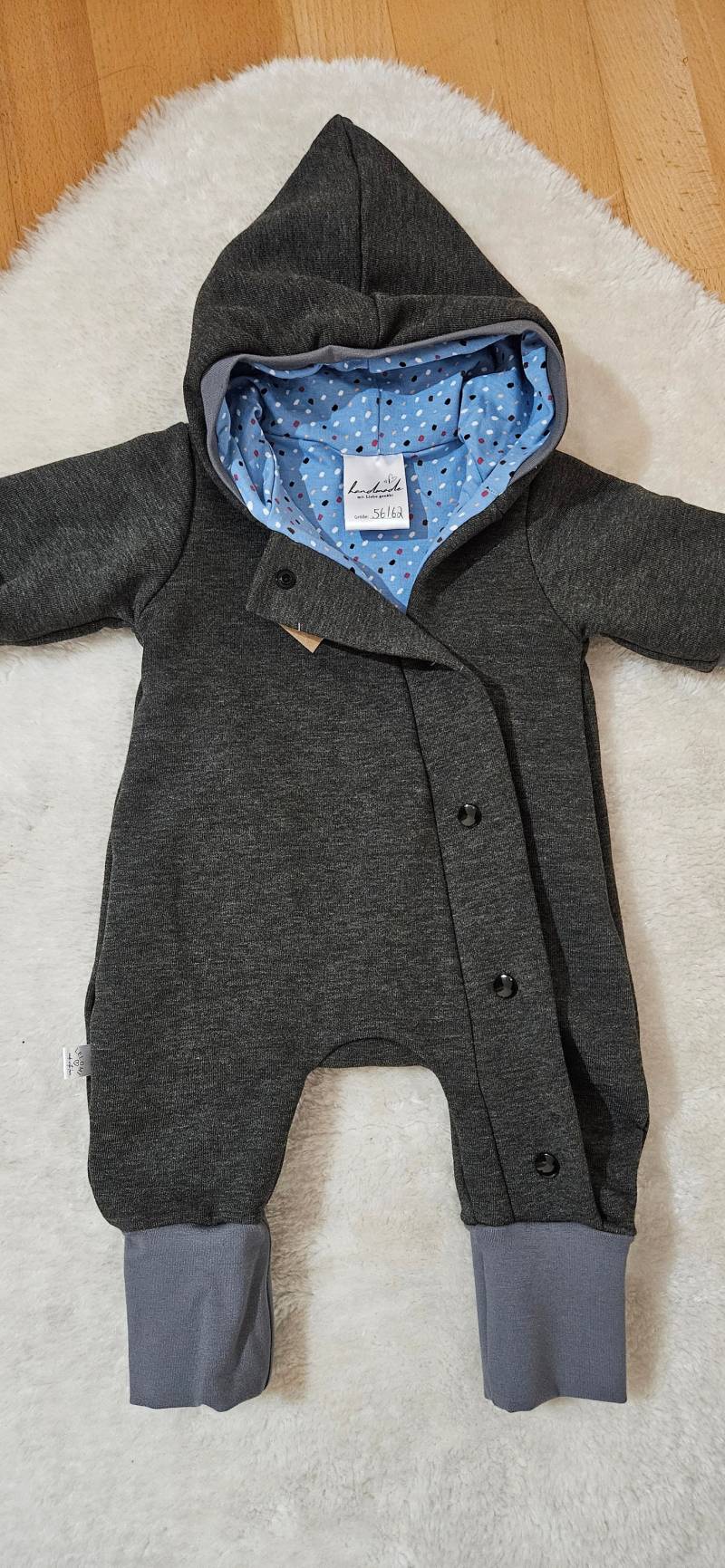 Overall Dunkelgrau Blau Punkte von Lelomihandmade