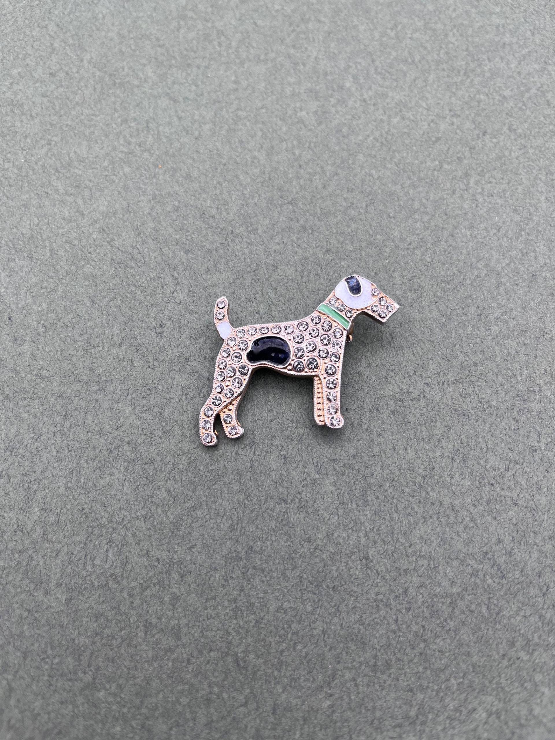 Emaille Und Diamante Hunde Brosche Emaille Und Diamante Hunde Brosche von LelongDesigns