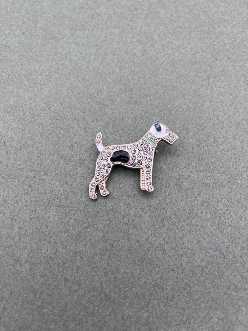 Emaille Und Diamante Hunde Brosche Emaille Und Diamante Hunde Brosche von LelongDesigns