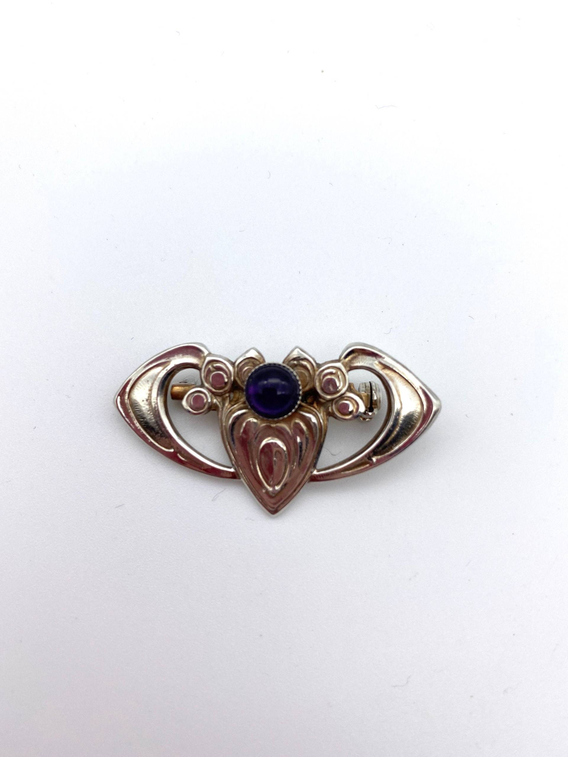 Jugendstil Herz-Brosche Mit Amethyst Jugendstil Herz-Brosche Mit Amethyst von LelongDesigns