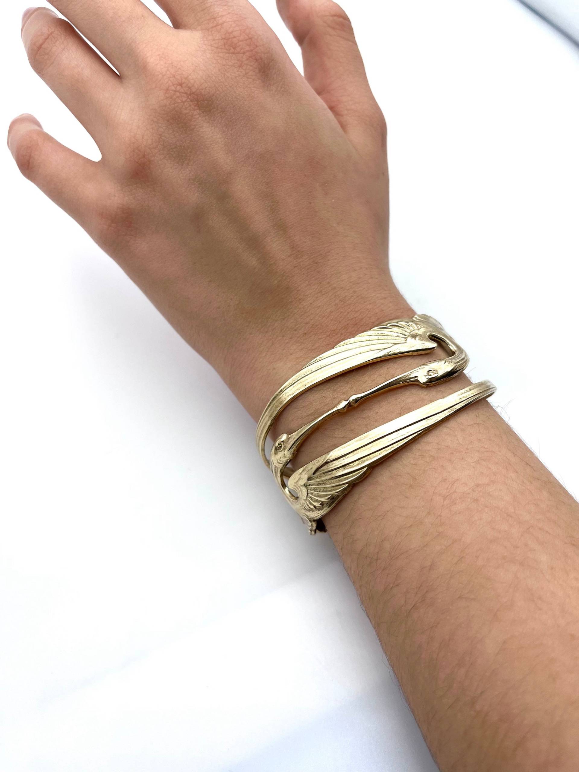 Jugendstil Kranich Armband in Bronze Jugendstil Kranich Armband in Bronze von LelongDesigns