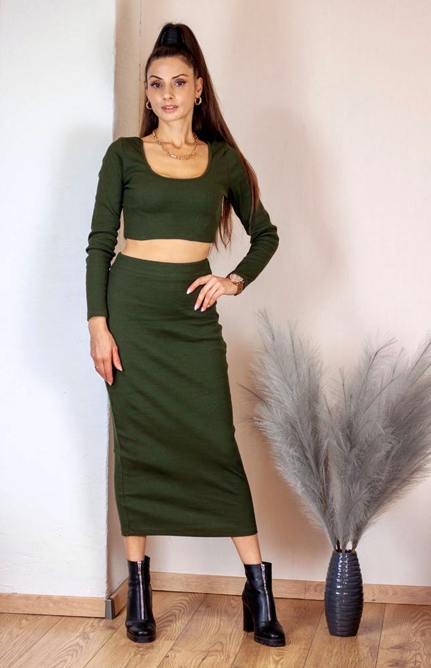 Lelü Fashion Freizeitanzug Zweiteiler Crop Top & Rock von Lelü Fashion