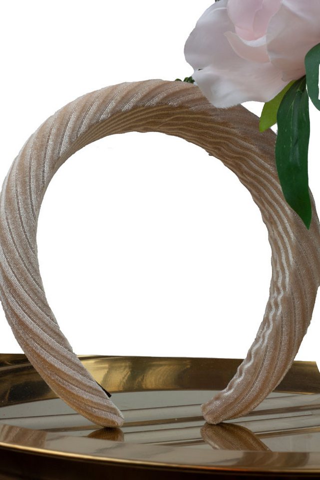 Lelü Fashion Haarreif breiter Haarreif beige, in Samtoptik von Lelü Fashion
