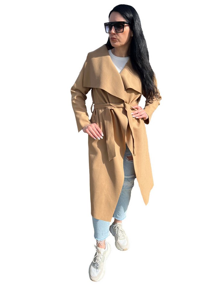 Lelü Fashion Langjacke Langer Mantel mit Bindeband von Lelü Fashion