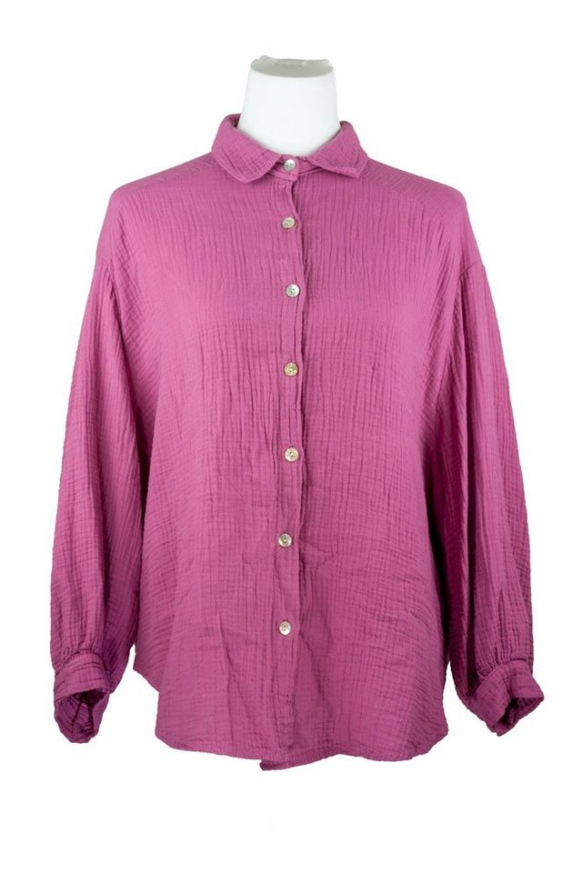 Lelü Fashion Longbluse Musselin Bluse mit V-Ausschnitt von Lelü Fashion