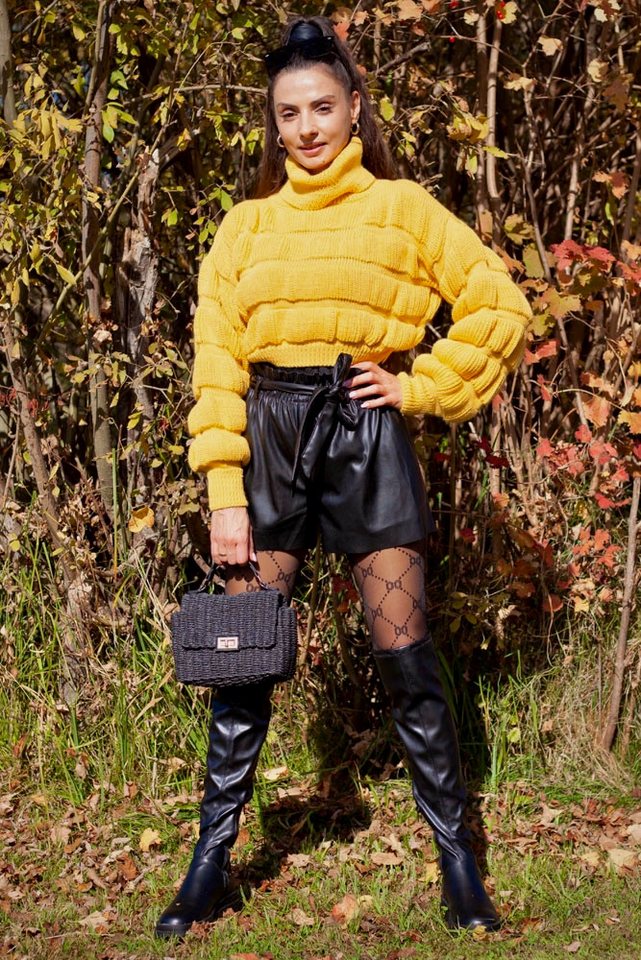 Lelü Fashion Rollkragenpullover gelb von Lelü Fashion