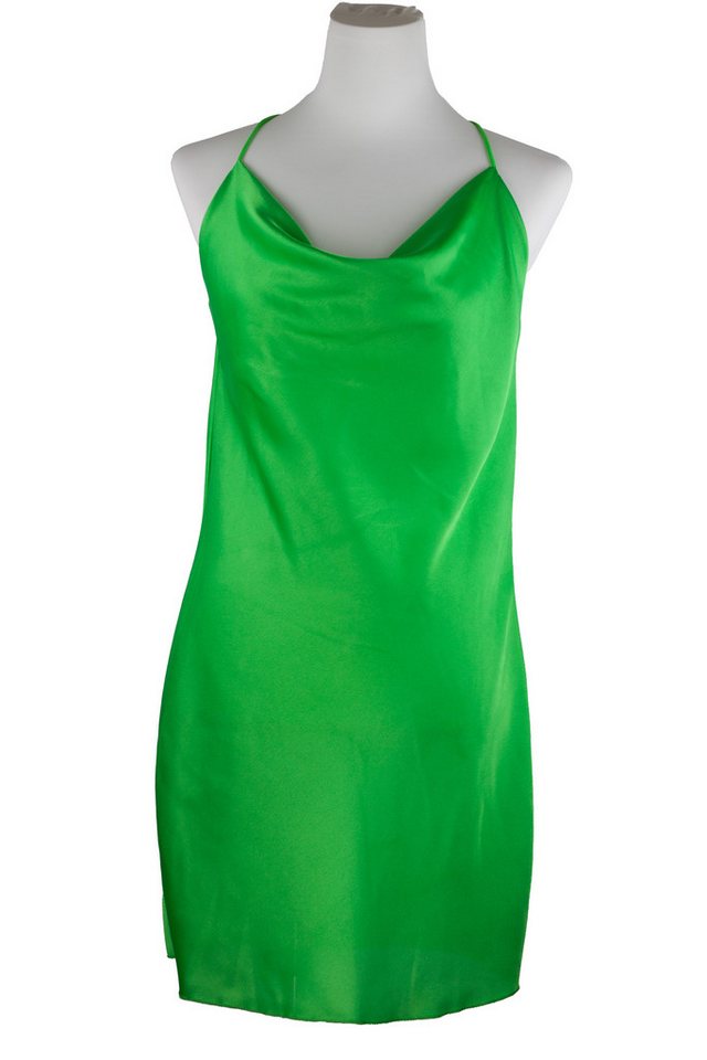 Lelü Fashion Satinkleid mit Wasserfallausschnitt am Rücken gekreuzte Spagettiträger von Lelü Fashion