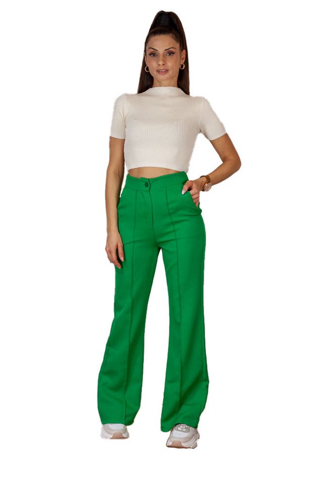 Lelü Fashion Schlaghose Schlaghose mit aufgesetzter Naht vorne von Lelü Fashion