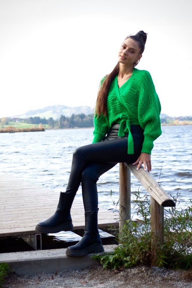 Lelü Fashion Wickelstrickjacke Strickjacke mit Bindeband (3-tlg) von Lelü Fashion
