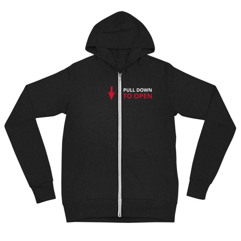 Pull Down To Open Zip Hoodie, Lustiger Luftfahrt Flugzeug-Geschenk-Idee, Lustiges Geschenk Für Piloten, Flugbesatzung Hoodie von LemaLode