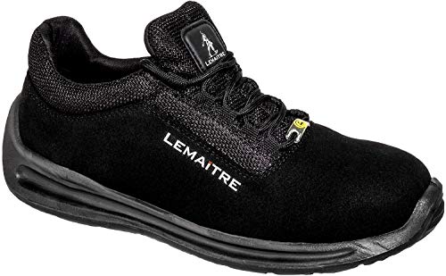 Extrem Leichter S3 ESD Sicherheitsschuh Bolt Comfort, Fiber Sohle und Microfaser (38 EU, Schwarz) von Lemaitre
