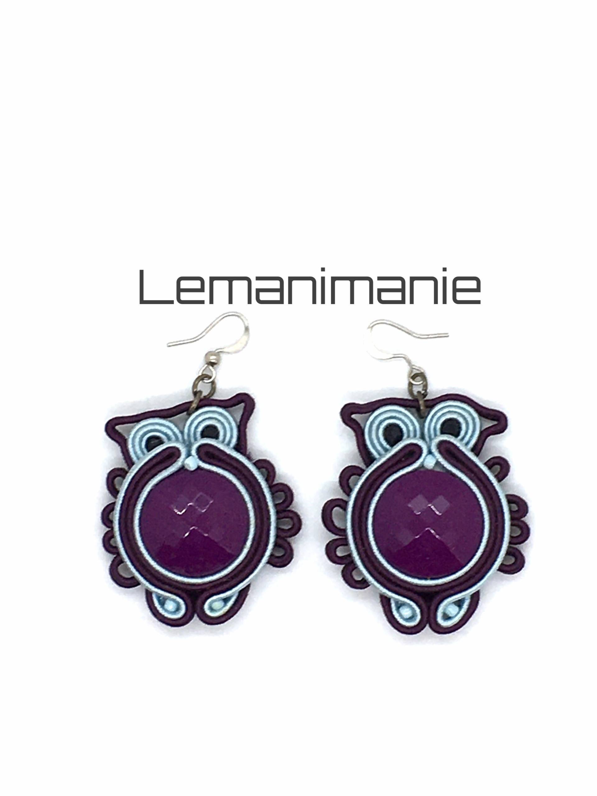 Soutache Eule Ohrringe Soutache Eule Ohrringe von Lemanimanie