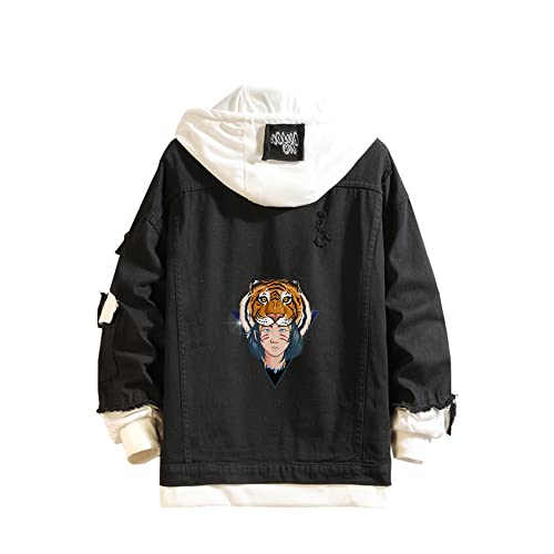 Lemany Tiger Denim Jacke Tiger Printed Denim Hoodie Button Down Pullover Sweatshirt für Teenager Erwachsene Lemany Tiger Denim Jacke Tiger Printed Denim Hoodie Button Down Pullover Sweatshirt für Teenager Erwachsene von Lemany
