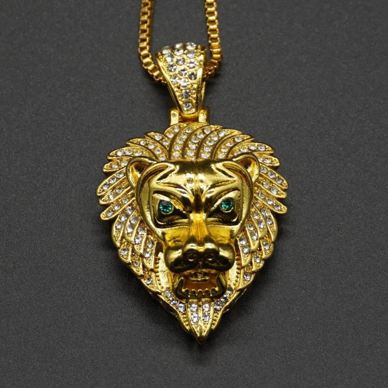 Anhänger Goldener Löwenkopf Mit Kette, Hip Hop, Iced Out, Lionhead, Glänzend Vergoldet, Glitzernd, Hiphop, Drip, Bling Bling, Löwe, Lion 3-D Anhänger Goldener Löwenkopf Mit Kette, Hip Hop, Iced Out, Lionhead, Glänzend Vergoldet, Glitzernd, Hiphop, Drip, Bling Bling, Löwe, Lion 3-D von LemasBling