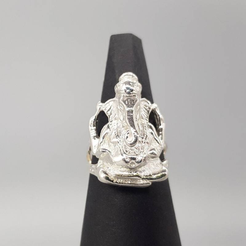 Ring 925 Sterling Silber Ganesha Lord Ganesh, Echt Silber, Massiver Silberring, 3-D, Dreidimensional von LemasBling