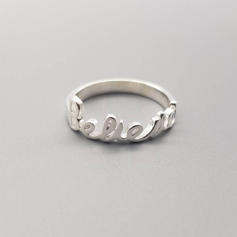 Ring Silber Schriftzug Believe Sterlingsilber Ring Silber Schriftzug Believe Sterlingsilber von LemasBling