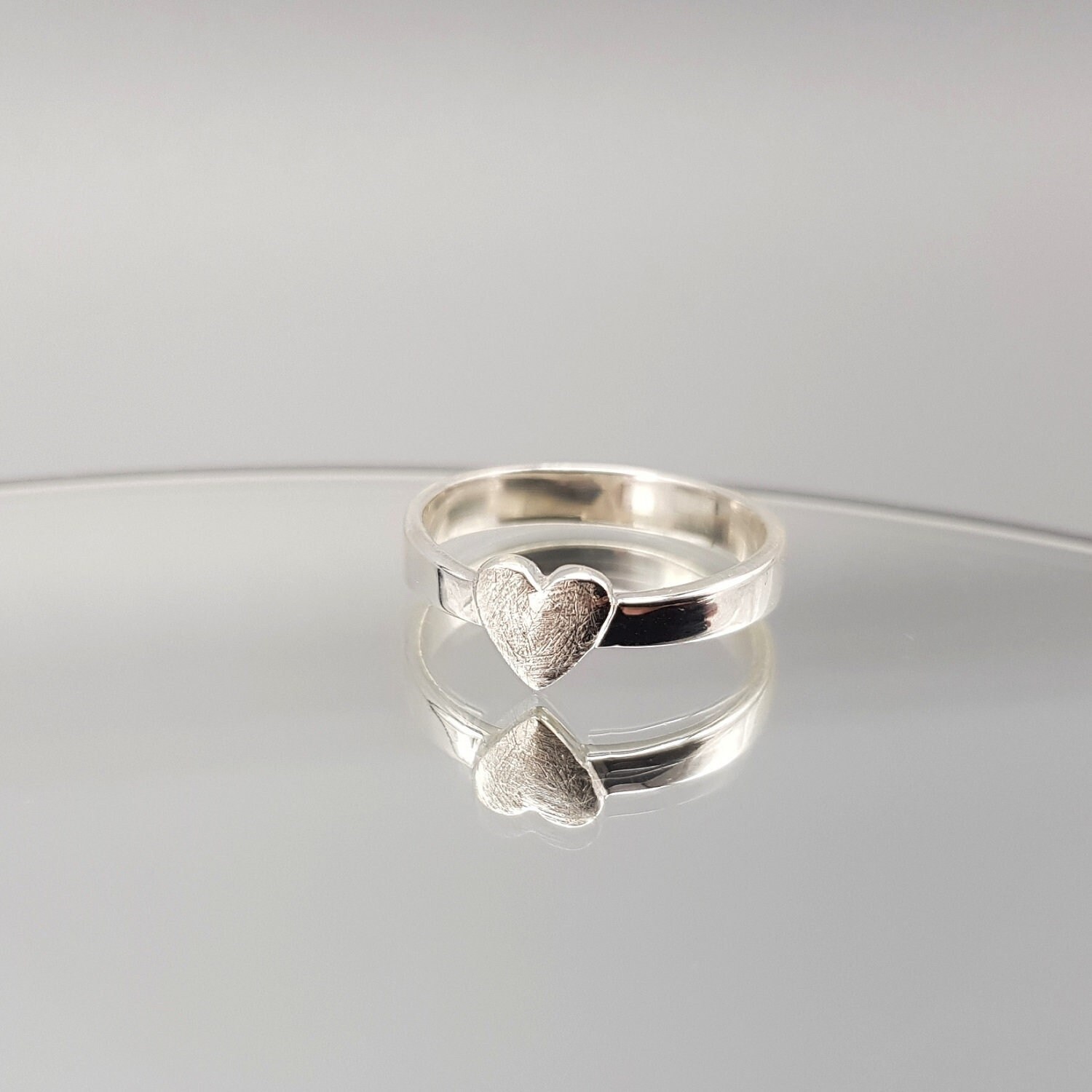 Ring Silber Herz Mattiert Gebürstet Sterlingsilber Ring Silber Herz Mattiert Gebürstet Sterlingsilber von LemasBling