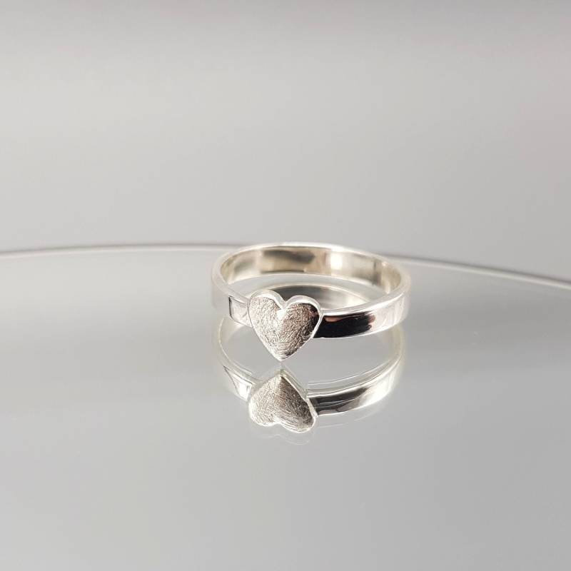 Ring Silber Herz Mattiert Gebürstet Sterlingsilber Ring Silber Herz Mattiert Gebürstet Sterlingsilber von LemasBling
