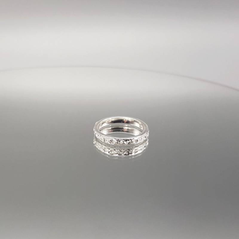 Ring Silber Strukturmuster Glänzend Sterlingsilber von LemasBling