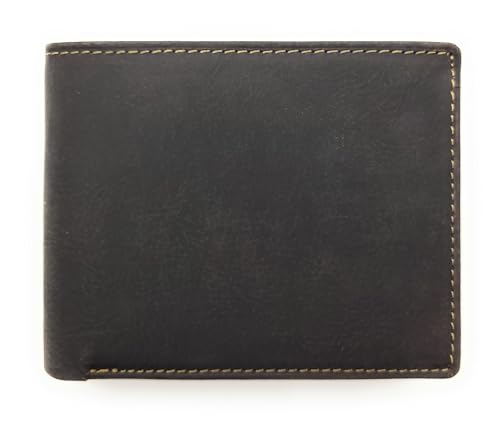 Exklusive Geldbörse aus echtem Büffelvollleder – RFID Schutz, robust & elegant, 9 Kartenfächer, 2 Scheinfächer, Münzfach mit Chipfach, Reißverschlussfach, Sichtfach, Innenriegel (Dunkelbraun quer) Exklusive Geldbörse aus echtem Büffelvollleder – RFID Schutz, robust & elegant, 9 Kartenfächer, 2 Scheinfächer, Münzfach mit Chipfach, Reißverschlussfach, Sichtfach, Innenriegel (Dunkelbraun quer) von Lemasi