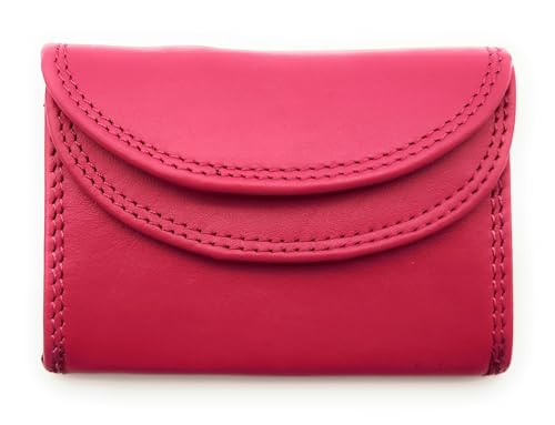 Kleine Wickelbörse aus echtem Leder – Kompakte Geldbörse mit Münzfach, Scheinfach & RFID-Schutz – Minimalistisches Portemonnaie für Damen & Herren (Berry) von Lemasi