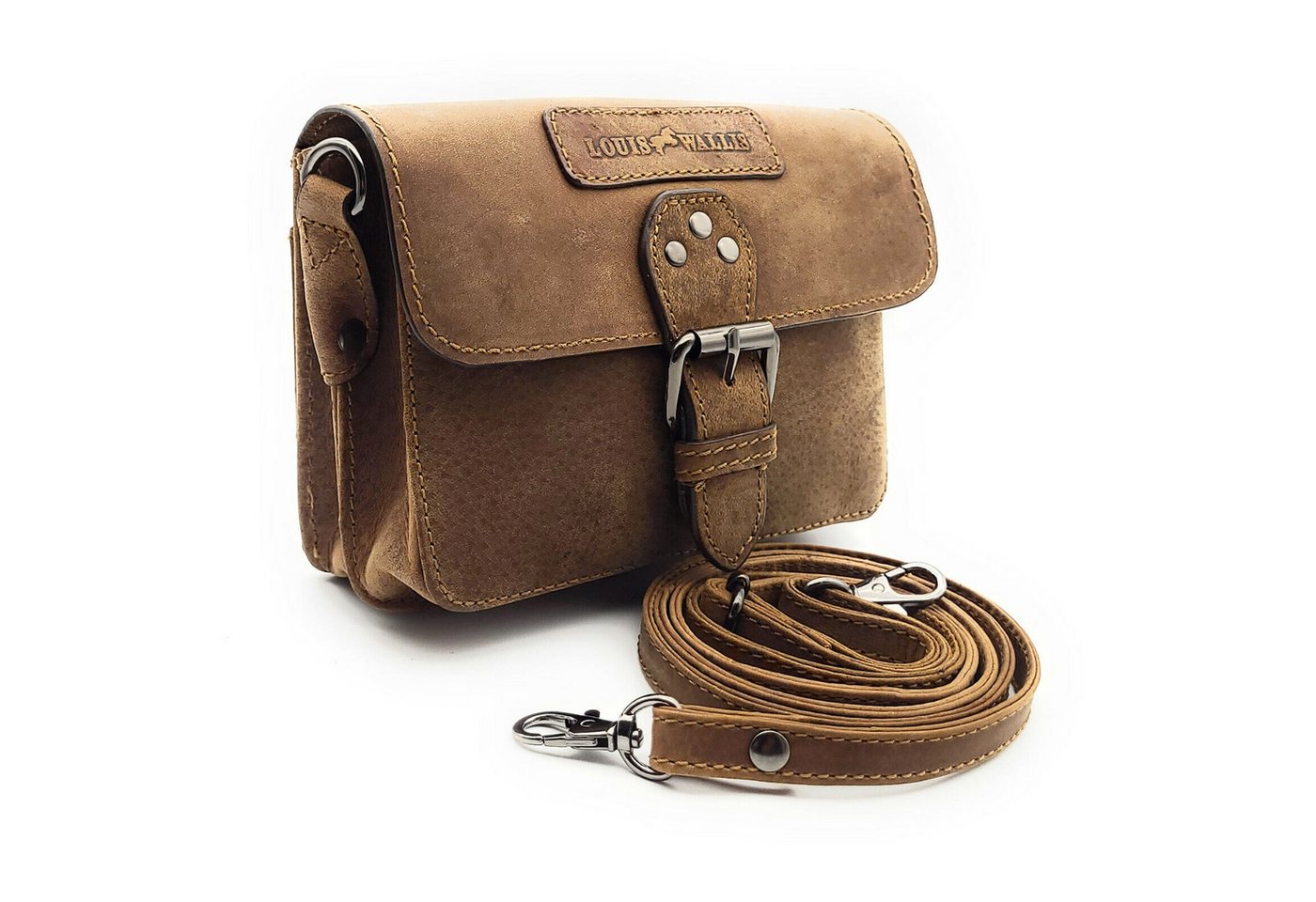 Lemasi Gürteltasche echt Leder Bikertasche, Hüfttasche, Bauchtasche mit Schultergurt, auch als Schultertasche nutzbar, robustes Hunter-Leder von Lemasi