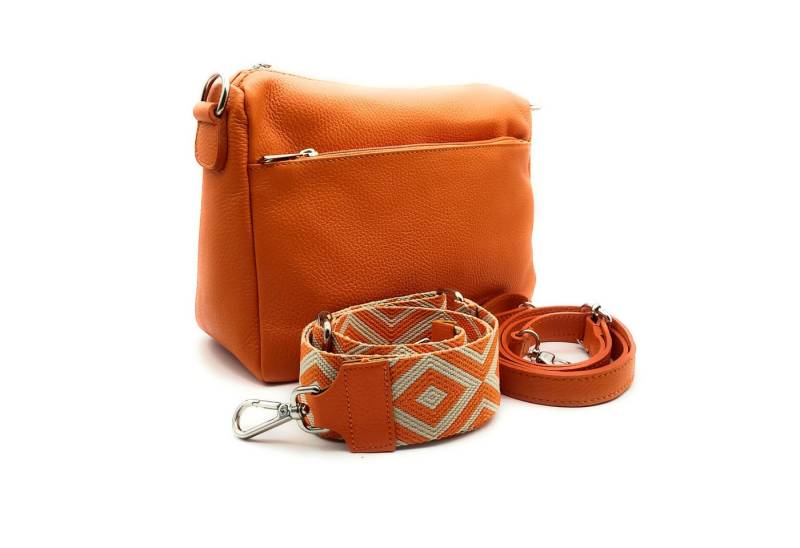 Lemasi Handtasche echt Leder Umhängetasche Schultertasche Made in Italy orange von Lemasi