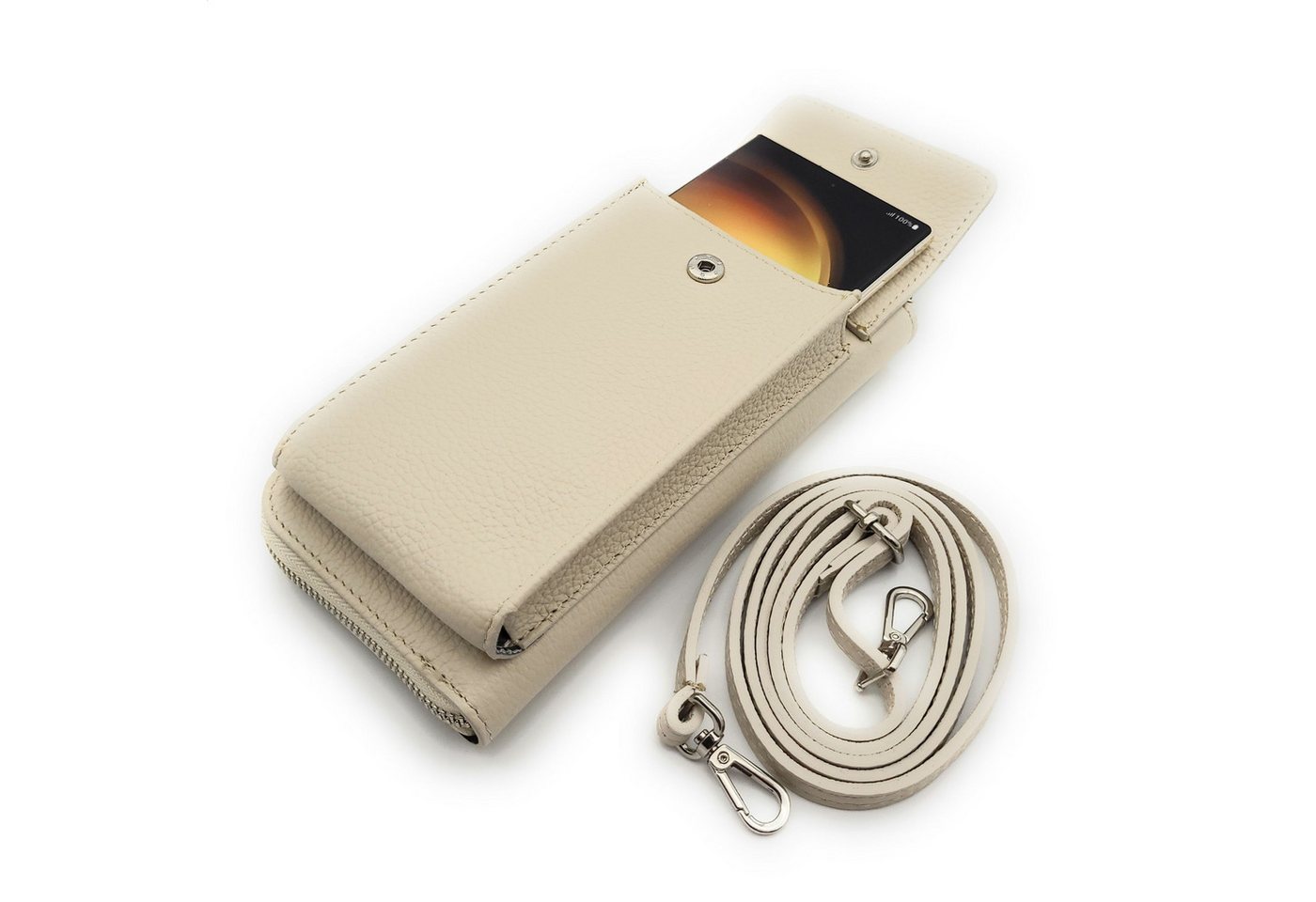 Lemasi Handytasche echt Leder Umhängetasche, Geldbörse made in Italy, Smartphonetasche, mit Kartenfächern, Schultergurt Lemasi Handytasche echt Leder Umhängetasche, Geldbörse made in Italy, Smartphonetasche, mit Kartenfächern, Schultergurt von Lemasi
