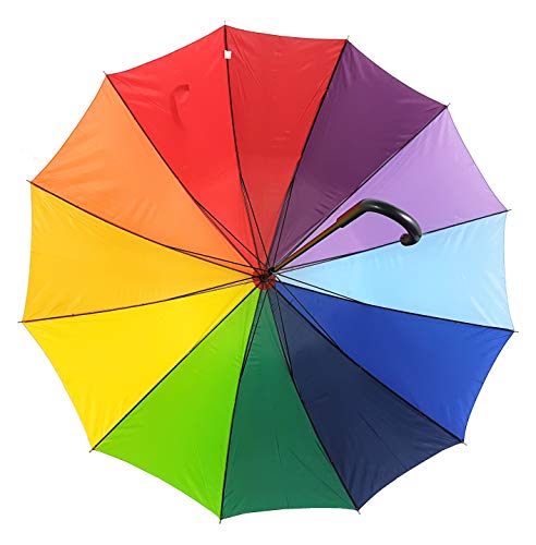Lemasi XXL großer Regenschirm Partnerschirm Stockschirm Regenbogen Schirm Ø130cm bunt von Lemasi