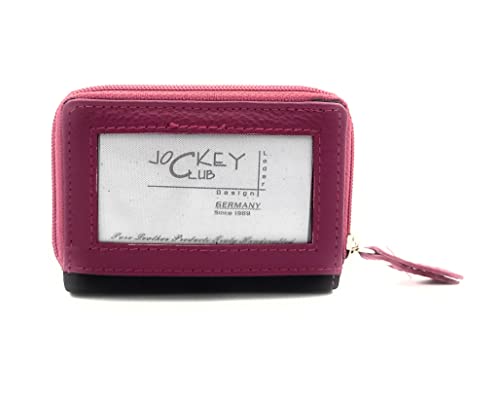 Mini echt Leder Damen Geldbörse Portemonnaie mit RFID Schutz softes Rindleder, Scheinfach, Münzfach, Kartenfächer (Pink) von Lemasi