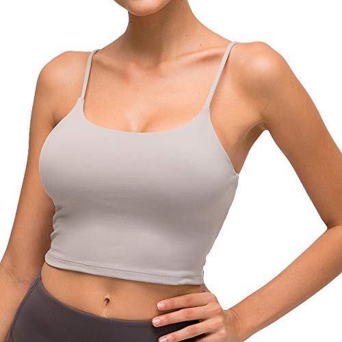 Lemedy Sport-BH, für Damen, gepolstert, Fitness, Workout, Laufshirt, Yoga, Tanktop - Grau - small von Lemedy