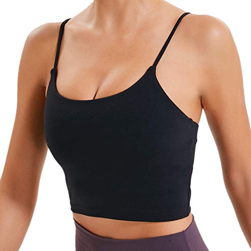 Lemedy Sport-BH, für Damen, gepolstert, Fitness, Workout, Laufshirt, Yoga, Tanktop - Schwarz - Medium von Lemedy