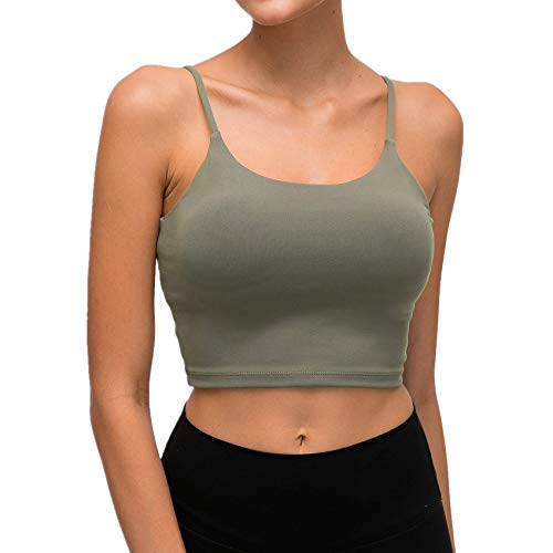 Lemedy Sport-BH, für Damen, gepolstert, Fitness, Workout, Laufshirt, Yoga, Tanktop - Grün - XX-Large von Lemedy