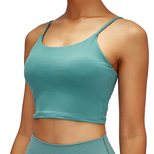 Lemedy Sport-BH, für Damen, gepolstert, Fitness, Workout, Laufshirt, Yoga, Tanktop - Grün - small von Lemedy