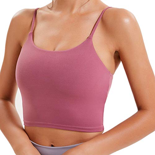 Lemedy Sport-BH, für Damen, gepolstert, Fitness, Workout, Laufshirt, Yoga, Tanktop - Rot - Large von Lemedy