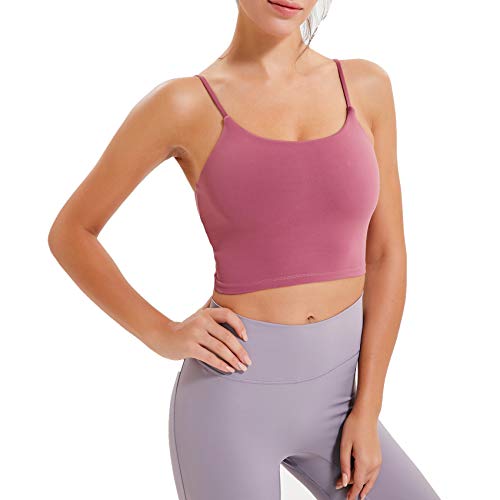 Lemedy Sport-BH, für Damen, gepolstert, Fitness, Workout, Laufshirt, Yoga, Tanktop - Rot - Medium von Lemedy