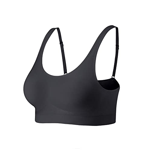 Lemef Damen BH Ohne Bügel Bügelloser BH Bustier Gepolstert Wohlfühl-BH 1*Schwarz, M von Lemef