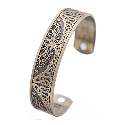 Lemegeton Yggdrasil World Tree of Life Armband Gesundheitsschutz Armreif Armreif für Herren (Antikes Bronze) von Lemegeton