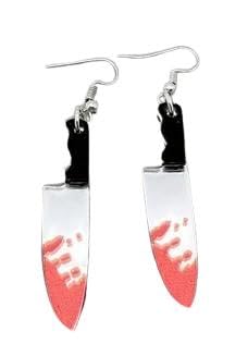 Lemicin 1 Paar Halloween Ohrringe Damen und Kinder, Obstmesserstil mit Blutflecken, Schmuck Verkleidung Kostüm Accessoires für Mädchen und Frauen Lemicin 1 Paar Halloween Ohrringe Damen und Kinder, Obstmesserstil mit Blutflecken, Schmuck Verkleidung Kostüm Accessoires für Mädchen und Frauen von Lemicin