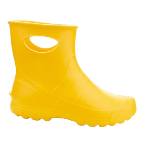 LEMIGO Unisex Sehr Leichte Garten Regenstiefel aus EVA Damen Herren Gummistiefel 36-47 EU (Gelb, EU Schuhgrößensystem, Erwachsene, Numerisch, M, 36) von LEMIGO