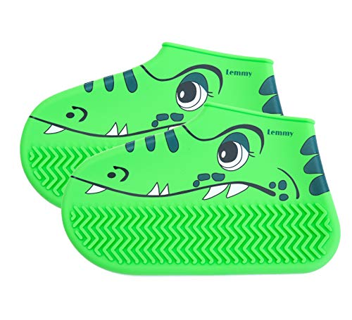 Lemmy wasserdichte Silikon Überschuhe Kinder, einmalig, Überziehschuh Kinder,Schuhüberzieher Kinder,waschbar,rutschfest. Geeignet für Regen,Schnee,Schlamm, Sand. (135, Grün) von Lemmy