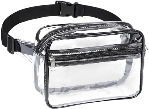 Transparente Tasche für Damen und Herren, von Stadien genehmigt, mit verstellbarem Gurt, modische Hüfttasche für Festivals, Spiele, Reisen und Konzerte, klare Tasche, transparent, durchsichtig, S, Transparente Tasche für Damen und Herren, von Stadien genehmigt, mit verstellbarem Gurt, modische Hüfttasche für Festivals, Spiele, Reisen und Konzerte, klare Tasche, transparent, durchsichtig, S, von LemoVoz