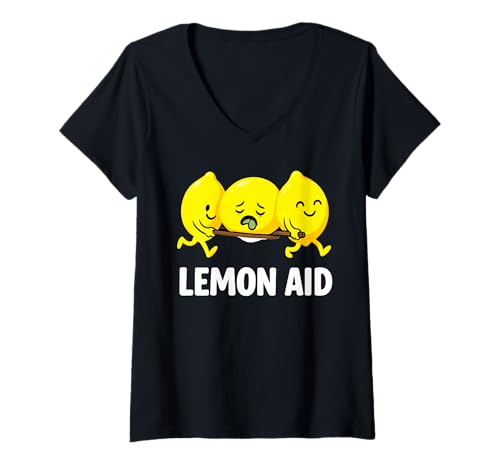 Damen Lemon Aid Lemonade Lustige Zitronen Liebhaber Niedlich Sarkastisch Spruch T-Shirt mit V-Ausschnitt Damen Lemon Aid Lemonade Lustige Zitronen Liebhaber Niedlich Sarkastisch Spruch T-Shirt mit V-Ausschnitt von Lemon Aid Lemonade Funny Lemons Lover Humor Fresh
