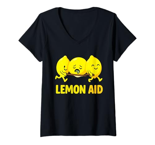 Damen Lemon Aid Lemonade Lustige Zitronen Liebhaber Niedlich Sarkastisch Spruch T-Shirt mit V-Ausschnitt Damen Lemon Aid Lemonade Lustige Zitronen Liebhaber Niedlich Sarkastisch Spruch T-Shirt mit V-Ausschnitt von Lemon Aid Lemonade Funny Lemons Lover Humor Fresh