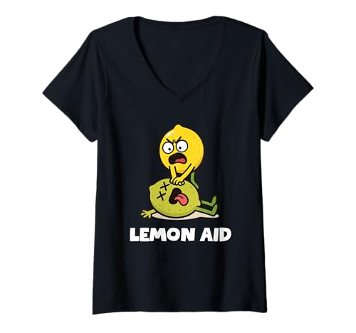 Damen Lemon Aid Funny Lemonade Meme Graphic Humorous Men Women T-Shirt mit V-Ausschnitt Damen Lemon Aid Funny Lemonade Meme Graphic Humorous Men Women T-Shirt mit V-Ausschnitt von Lemon Aid Lemonade Lemons Humorous Apparel