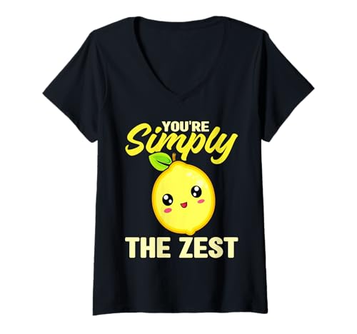 Damen Youre Simply The Zest Kawaii Zitrone Süßes Wortspiel T-Shirt mit V-Ausschnitt Damen Youre Simply The Zest Kawaii Zitrone Süßes Wortspiel T-Shirt mit V-Ausschnitt von Lemon Citrus Pun Kawaii Cute Positivity Quote