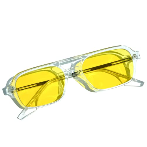 LEMON GRASS Polarisierte Piloten-Sonnenbrille für Damen, transparent/gelb LEMON GRASS Polarisierte Piloten-Sonnenbrille für Damen, transparent/gelb von Lemon Grass