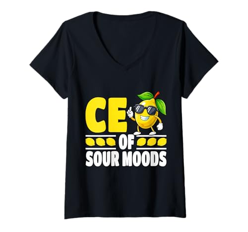 Damen Geschäftsführer von Sour Moods Lemon Humor Sarcastic Boss T-Shirt mit V-Ausschnitt Damen Geschäftsführer von Sour Moods Lemon Humor Sarcastic Boss T-Shirt mit V-Ausschnitt von Lemon Humor Sour Moods Sarcastic Boss Vibes